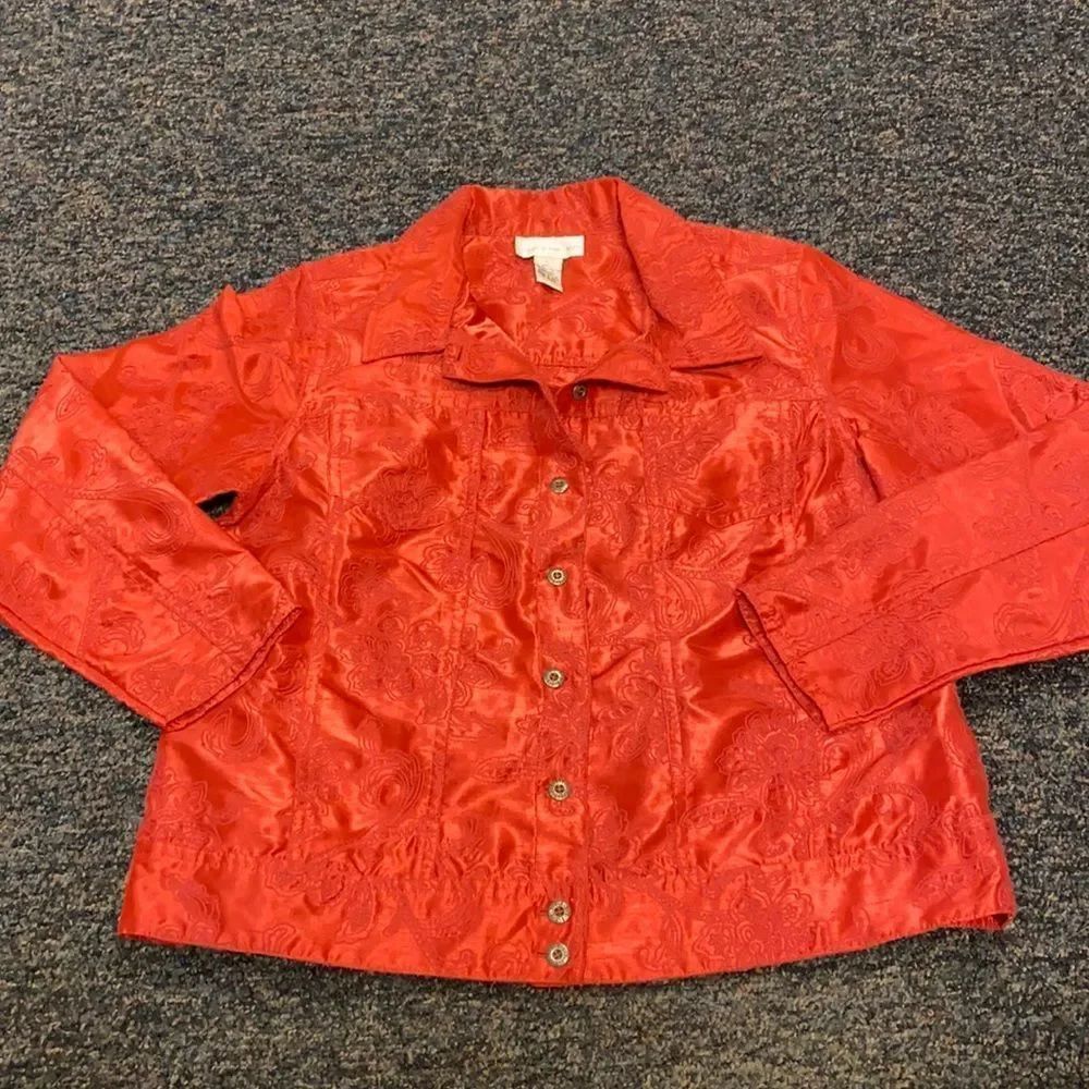Susan Graver RedāEmbroidered Blazer Jacket sz. L